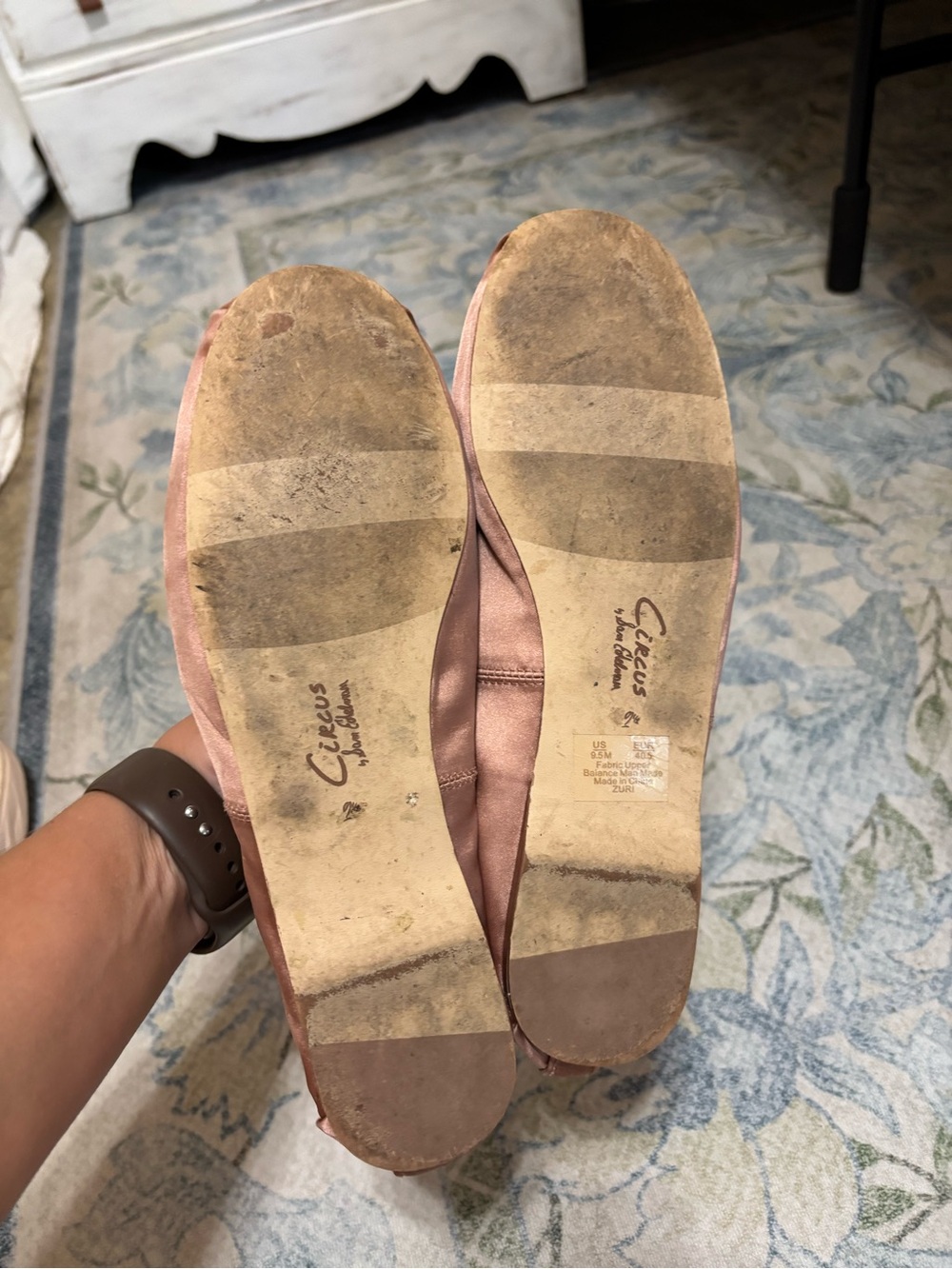 Sam Edelman Satin Ballet Flats in Blush Pink - Picture 3 of 5